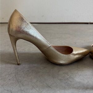 Zara Gold Pointed Heels
